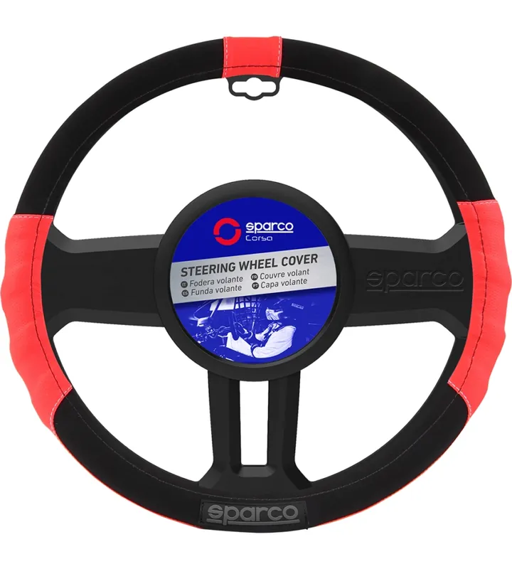 Coprivolante auto universale sparco rosso/nero antiscivolo - spc1108 Bestseller