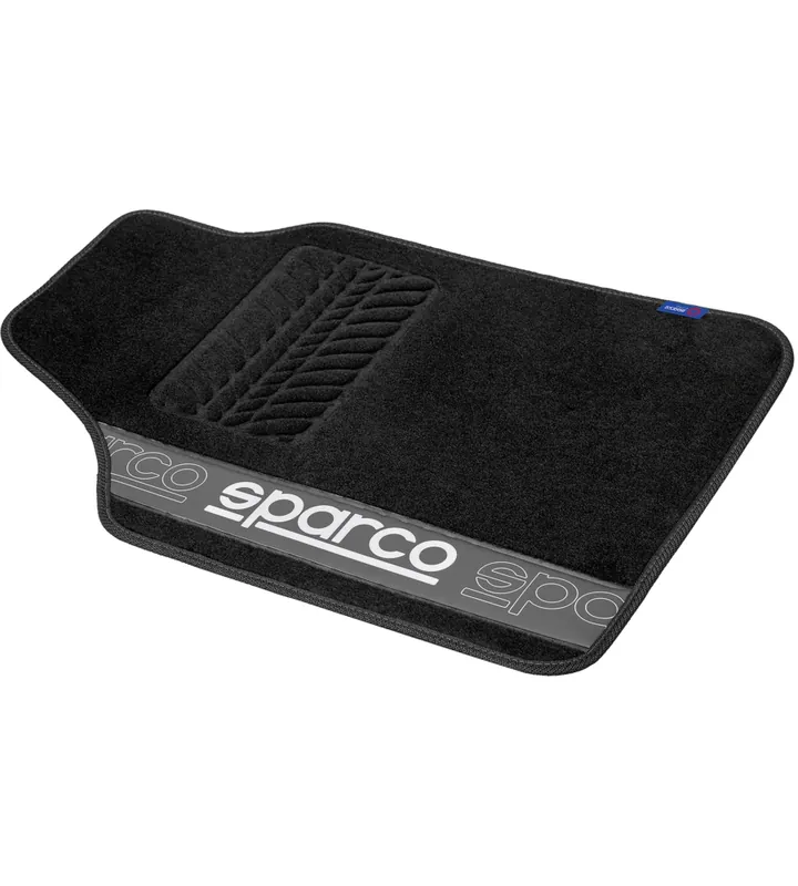 Set 4 tappetini neri e grigi per auto sparco in moquette Offerta