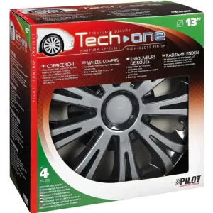 Di Tendenza Copricerchi per auto "avera" silver & black - ø 13" pilot 31615