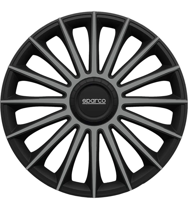 Set 4 copricerchi 15" pollici copriruota auto treviso spc1593bkgr nero grigio Professionale