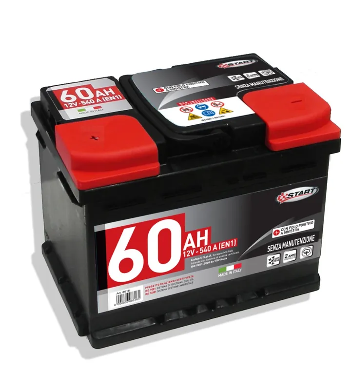 Batteria auto 60ah 12v 540a polo positivo sinistro cassetta l2 Promozione Esclusiva