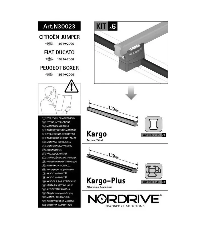 Ultima Occasione Kit attacchi per barre auto portatutto citroen jumper, fiat ducato, peugeot n30023