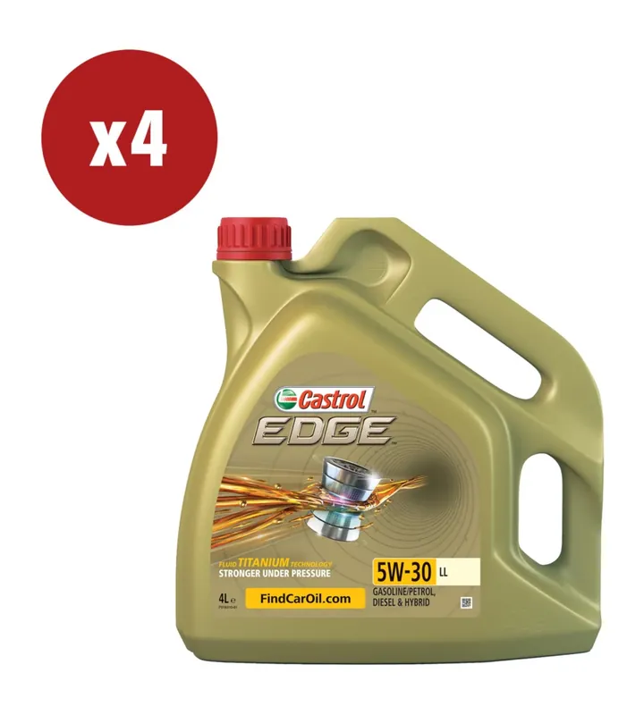 4 pezzi olio motore lubrificante auto edge 5w30 ll long life titanium 4l Promozione Esclusiva