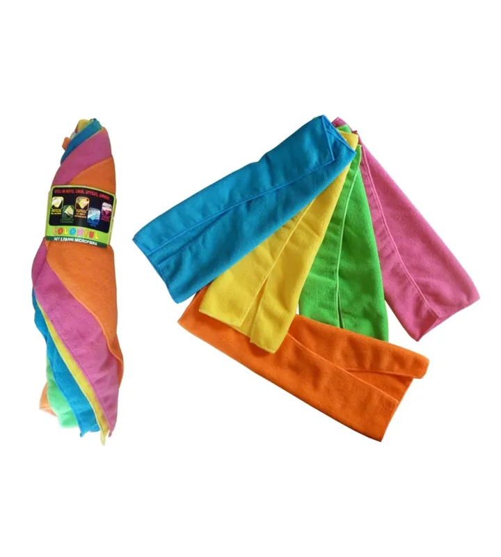 Occasione Imperdibile Set 5 panni in microfibra "colorfull" colori assortiti 40x30 cm