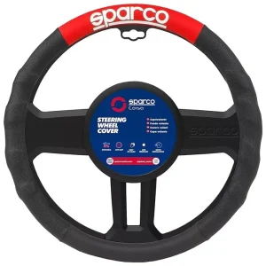 Esclusivo Coprivolante universale per auto sparco nero e rosso