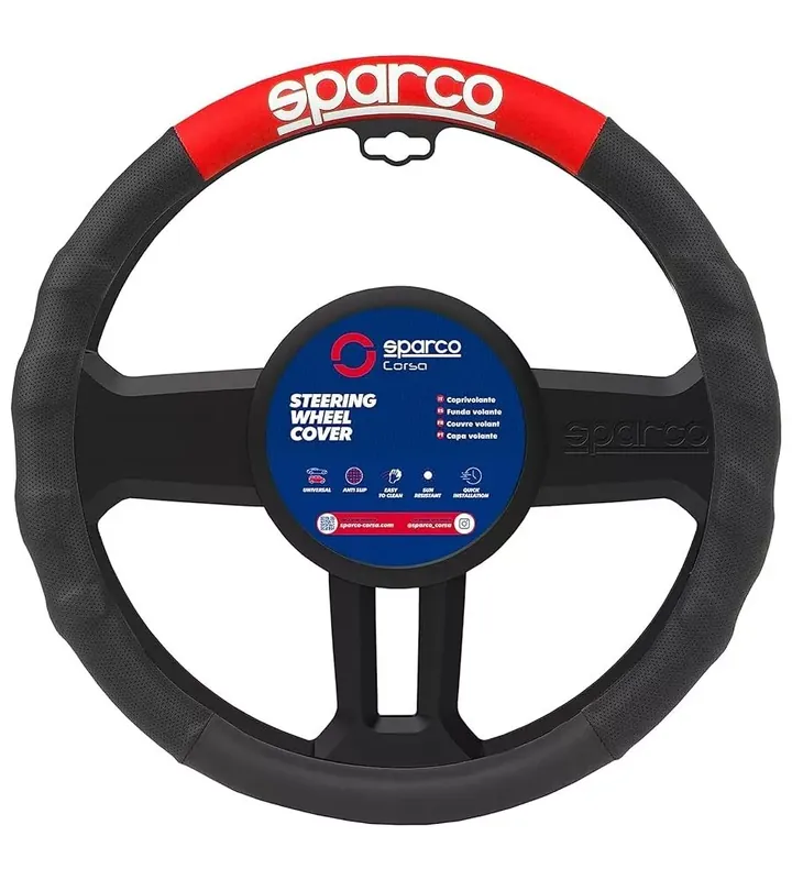 Esclusivo Coprivolante universale per auto sparco nero e rosso