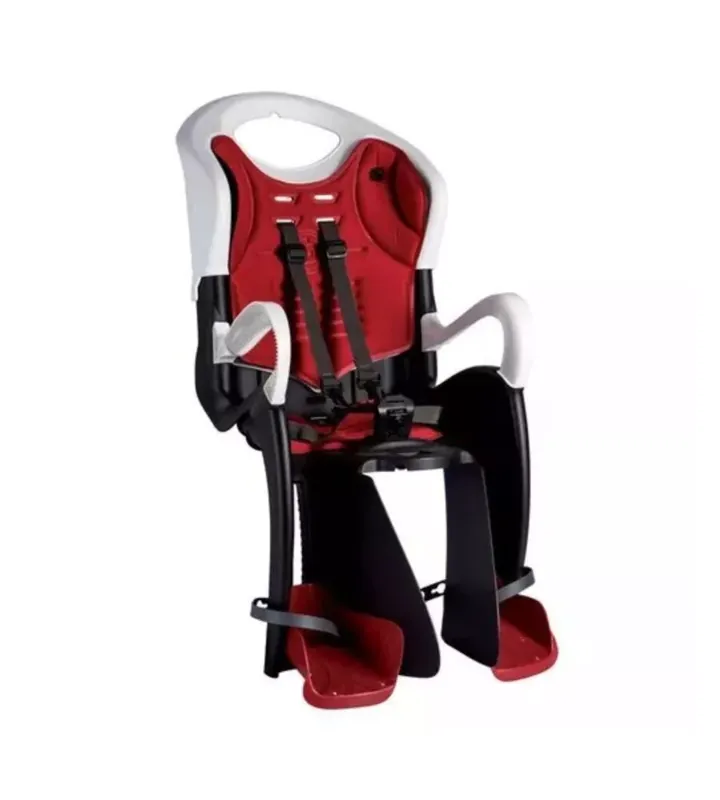 Super Prezzo Seggiolino bici posteriore bellelli "tiger clamp" rosso e bianco, portata massima 22 kg