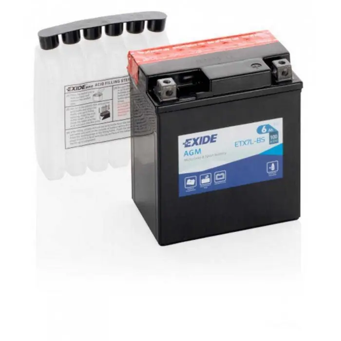 Must-Have Batteria Moto e Scooter Exide Bike ETX7L-BS AGM 12V 6Ah-100A