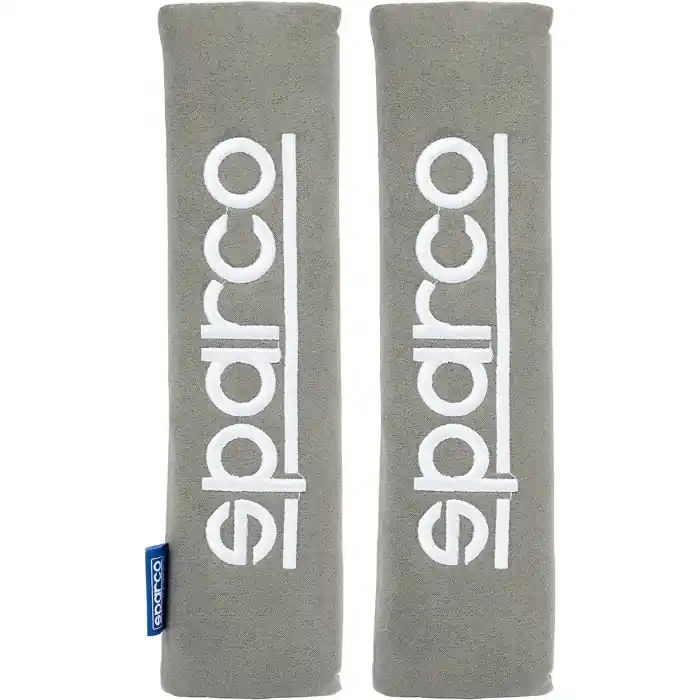 Offerta Speciale Coppia cuscini passacintura Sparco Grigi con logo bianco