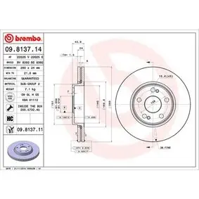 09.8137.14 BREMBO - COPPIA 2 DISCHI FRENO RENAULT 7700802231 Ordina Subito