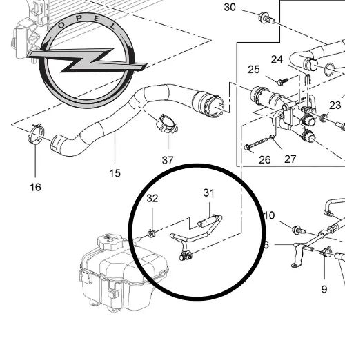 Promo Stagionale 13346815 OPEL - TUBO FLESSIBILE DEGASSIFICAZIONE ORIGINALE (9G1R7)