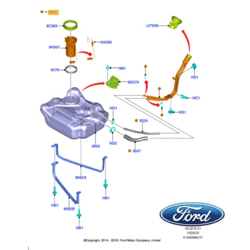 AV61-9032-BJ 2041001 2308050 FORD - TUBO RIEMPIMENTO CARBURANTE Acquista Ora