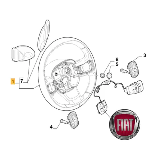735560314 FIAT - VOLANTE ORIGINALE FIAT 500L COMANDI AL VOLANTE Compra Oggi Stesso
