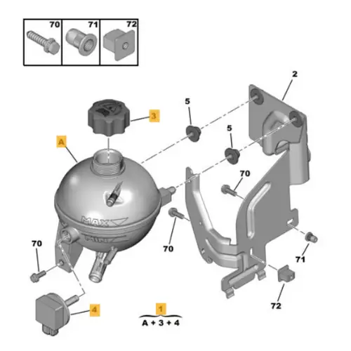 Più Venduto 14/4359 MIRA - SERBATOIO COMPENSAZIONE REFRIGERANTE PEUGEOT 132377