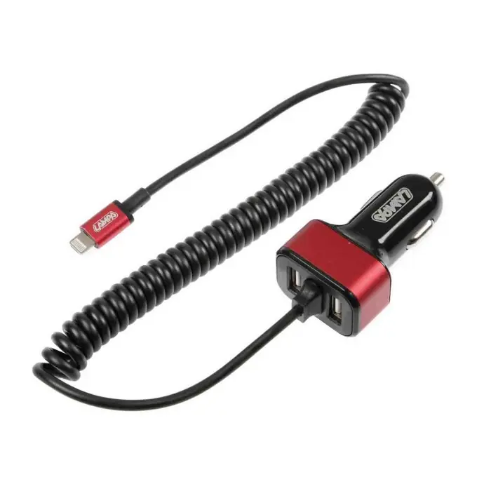 Caricabatteria Universal (apple 8 Pin/micro Usb) Con 2 Porte Usb Fast Charge 5800 Ma 12/24v Caricabatteria Usb 12/24v Nuova Collezione