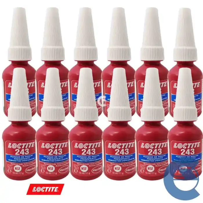 Loctite 243 Frenafiletti 12 Pezzi X 10ml Bloccante Assemblaggi A Media Resistenza Ultimissimo Modello