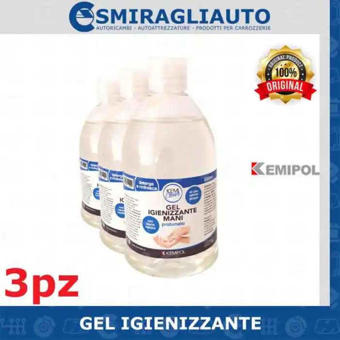 Gel Igienizzante Alcolico Kemipol Mani Detergente Antibatterico Mani 500ml 3pz Professionale