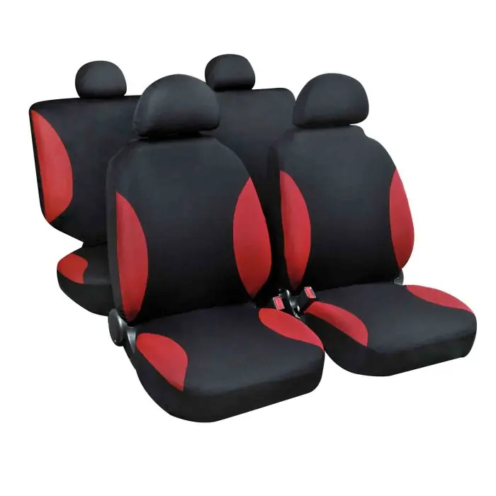Palinuro Set Fodere Coordinate Nero/rosso Coprisedili Set Completo Coprisedili Offerta Del Giorno