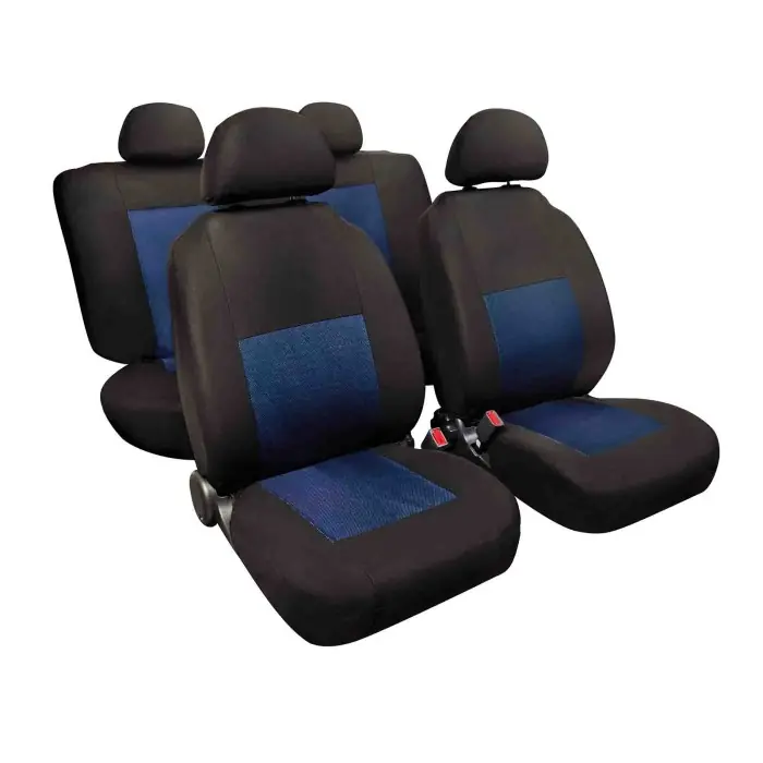 Sport Set Fodere Coordinate In Jacquard Blu/nero Coprisedili Set Completo Coprisedili Promozione Esclusiva