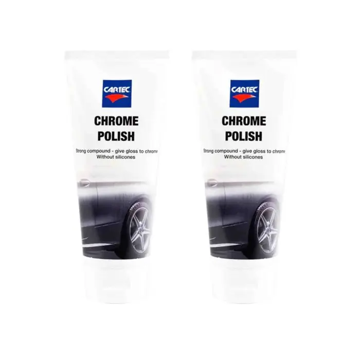Quantità Limitata Cartec - Polish Cromature - Chrome Polish 250ml Crema Pulizia Per Parti Cromate E Metalliche 2 Pezzi