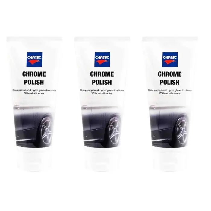 Saldi Cartec - Polish Cromature - Chrome Polish 250ml Crema Pulizia Per Parti Cromate E Metalliche 3 Pezzi