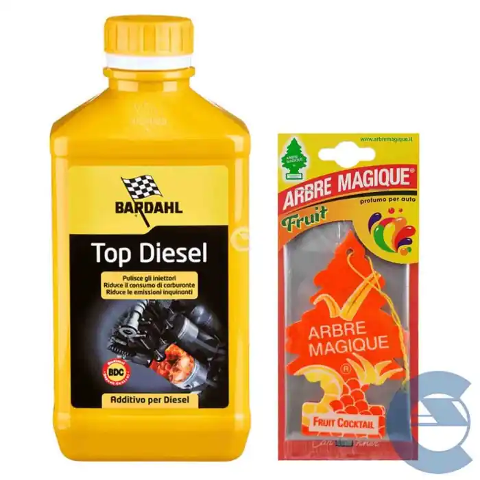 Promozione Esclusiva Bardahl Top Diesel 1 Lt 120040 Additivo Pulizia Iniettori Gasolio + Arbre Magique Profumo Fruit Cocktail Omaggio