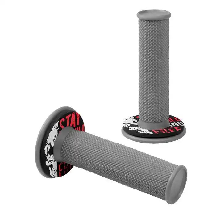 Donut Off Road Grips Manopole Universali Grigio Rosso Manopole Offerta Lampo