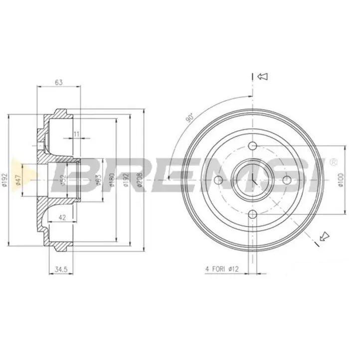Vendita Finale Tamburo Freno Posteriore Opel Agila (a) (h00) Cr5602 4704595 Bremsi