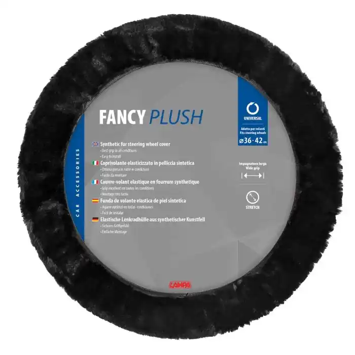 Prezzo Basso Fancy Plush Coprivolante Elasticizzato In Pelliccia Sintetica Ø 36 42 Cm Nero Coprivolanti Elasticizzati