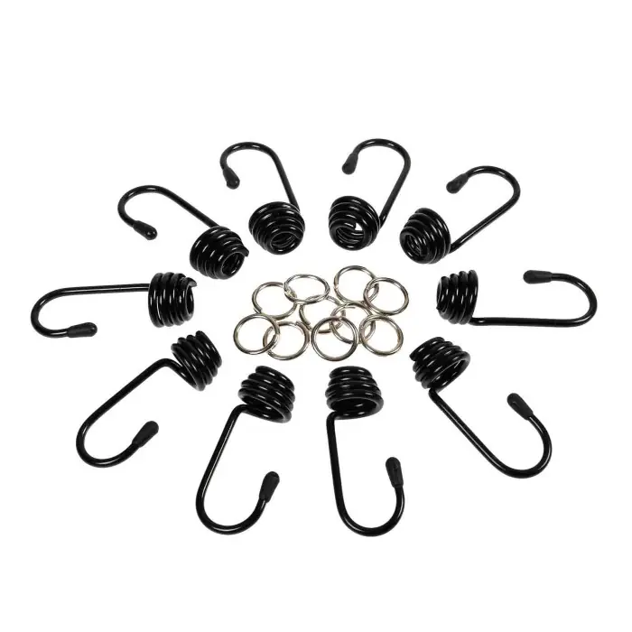Set 10 Ganci + Morsetti Ø 10 Mm Corde Elastiche E Funi Portabiciclette Promozione Esclusiva