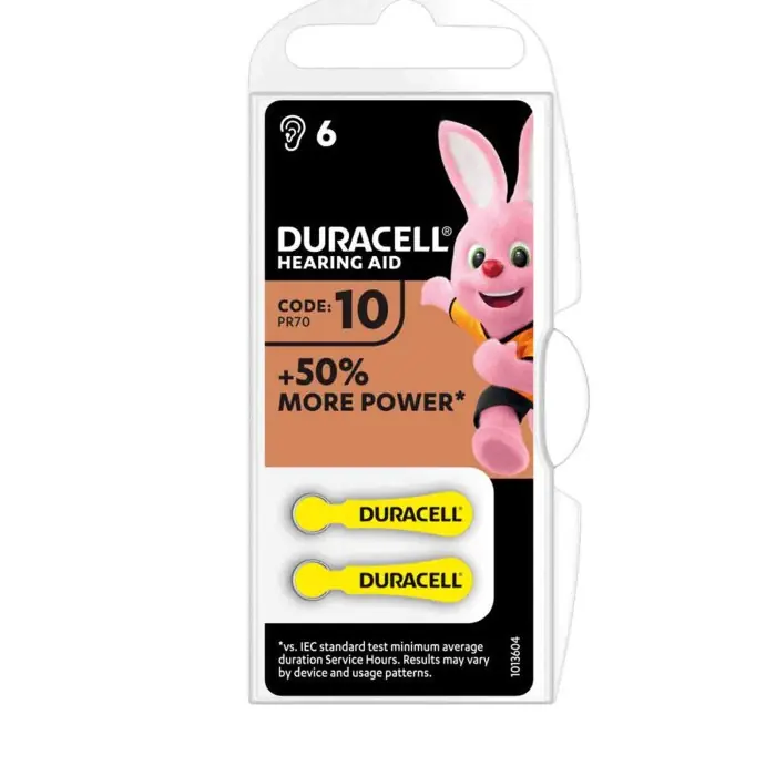 Spedito Oggi Duracell Hearing Aid "10" 6 Pz Pile E Batterie