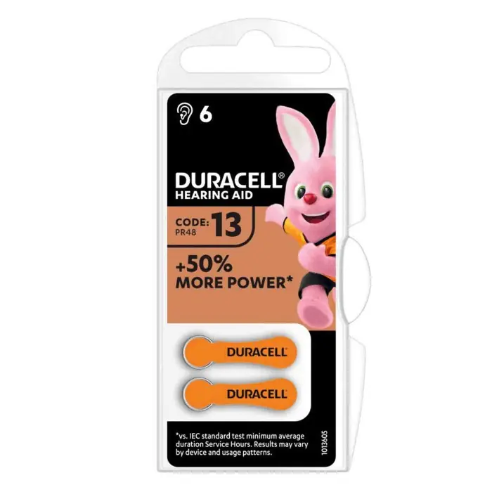 Duracell Hearing Aid "13" 6 Pz Pile E Batterie Consegna Rapida