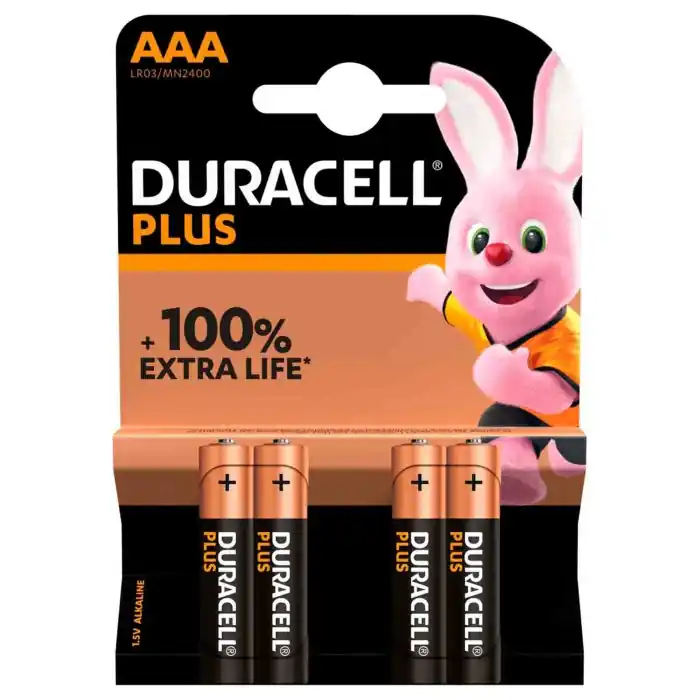 Esclusivo Duracell Plus 100 Mini Stilo "aaa" 4 Pz Pile E Batterie