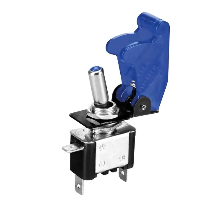 Interruttore A Leva Con Sicura In Alluminio Con Spia A Led 12/24v Blu 20a Interruttori E Relè Cablaggio Elettrico Direttamente Dal Produttore