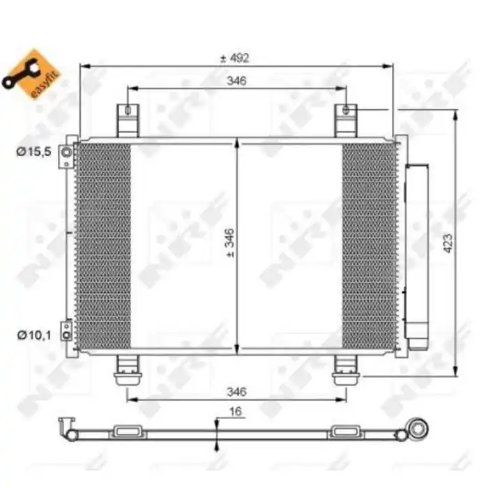 Compra Online Condensatore, Climatizzatore 35854 NRF per OPEL SUZUKI