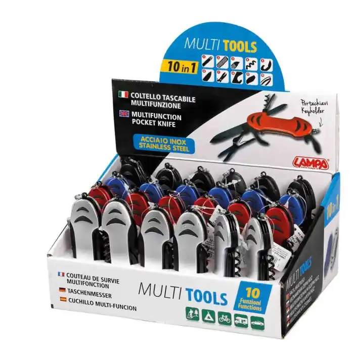 Occasione Multi Tools Coltelli Multifunzione Tascabili 10 In 1 Espositore 24 Pz Multi Tools Multi Tools