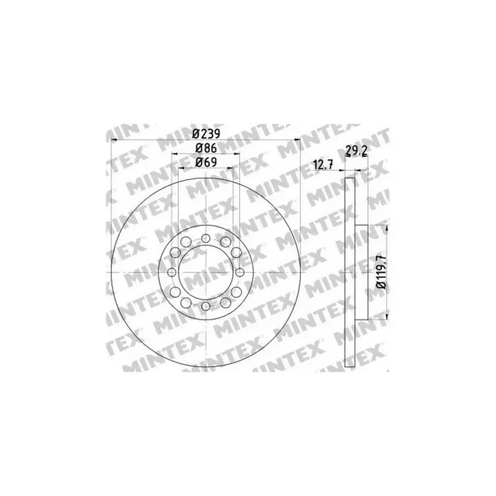 Coppia Dischi Freno MDC2338 MINTEX per VW SKODA Compra Adesso