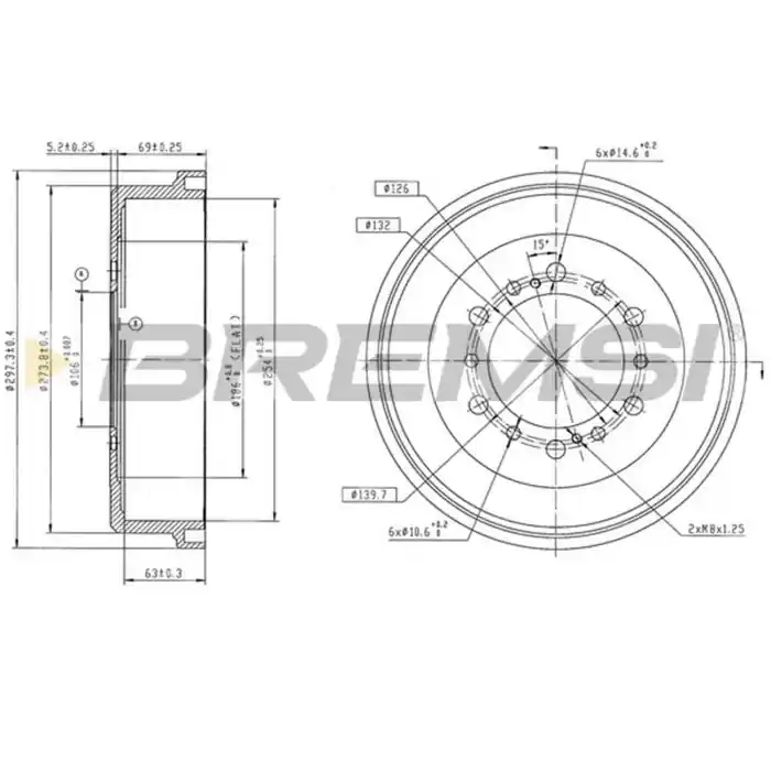 Ultime Pezzi Tamburo Freno Posteriore Toyota Land Cruiser Cr5764 42431-60110 Verniciato Bremsi