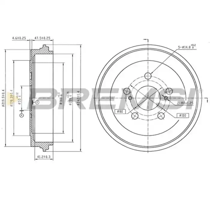 Economico Kit Tamburi Freno Posteriore TOYOTA Corolla Verniciato