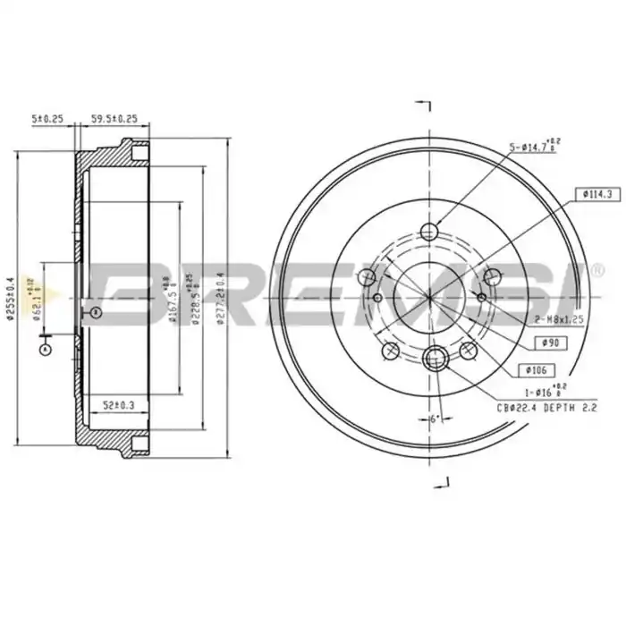 Tamburo Freno Posteriore Toyota Rav 4 I Cr5774 42431-42010 Verniciato Bremsi Promo Stagionale