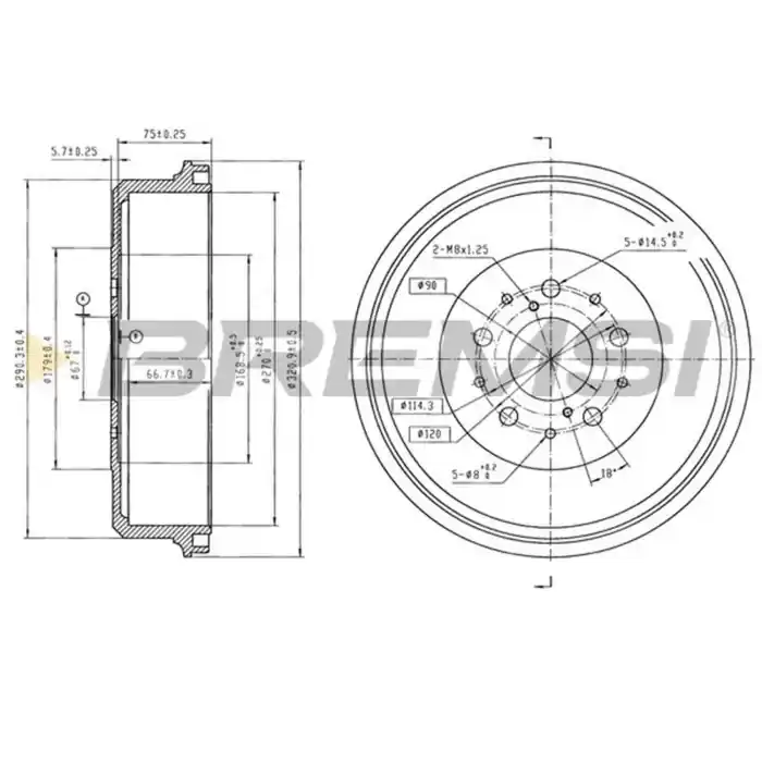 Ultima Occasione Tamburo Freno Posteriore Toyota Hiace Iv Autobus Cr5778 42431-26081 Verniciato Bremsi
