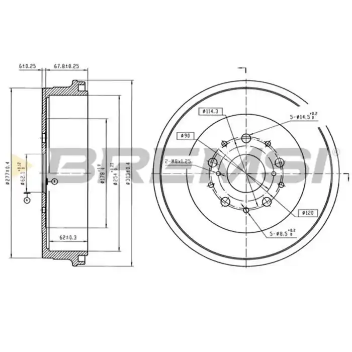 Vendita Finale Kit Tamburi Freno Posteriore 94038600 TOYOTA Hilux VI Pick-up Verniciato
