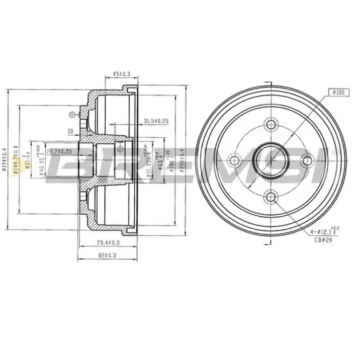 Kit Tamburi Freno Posteriore 94032400 SUZUKI Wagon R+ 2 Volumi/Coda Spiovente Verniciato Affare