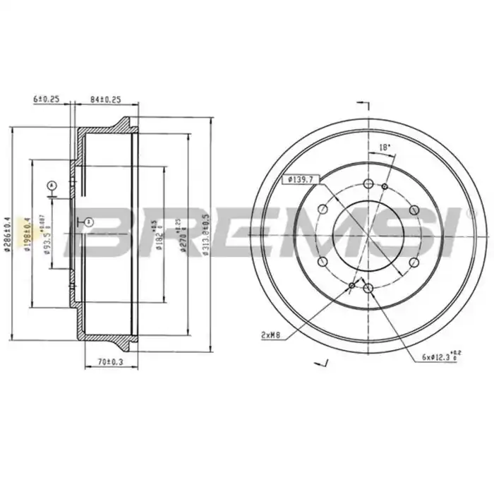 Tamburo Freno Posteriore Hyundai Galloper Ii Cr5829 Hr236351 Verniciato Bremsi Nuova Collezione