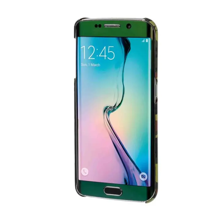 Economico Stylish Cover Gommata Sottile Samsung Galaxy S6 Edge Green Camo Stylish Cover Gommata Custodie E Cover