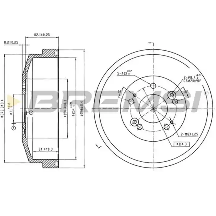 Kit Tamburi Freno Posteriore 94030500 KIA Carnival II Verniciato Must-Have