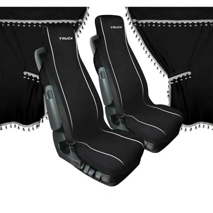 Vendita Finale Melissa Set Tende E Coprisedili In Microfibra Per Camion Nero Tende Tende