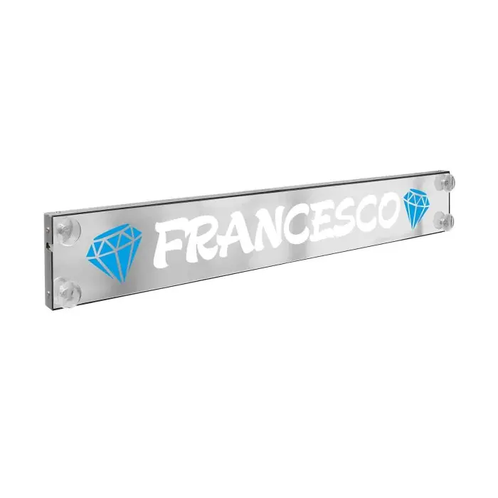 Laser Mono Tabella Personalizzabile A Led 12/24v 100x13 5 Cm 9 11 Caratteri Tabelle Personalizzabili 12/24v Decorazioni Luminose Affare