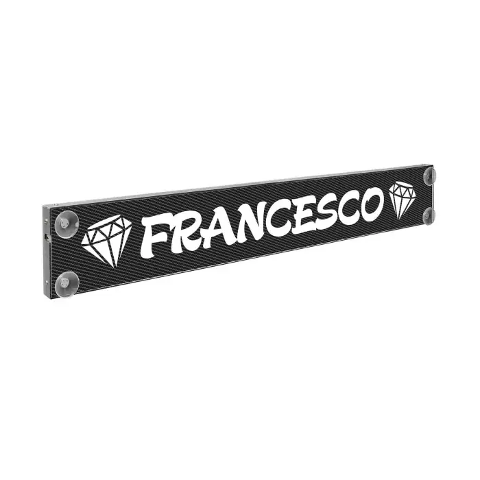 Occasione Carbon Look Tabella Personalizzabile A Led 12/24v 100x13 5 Cm 9 11 Caratteri Tabelle Personalizzabili 12/24v
