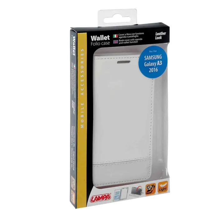 Wallet Folio Case Cover A Libro Samsung Galaxy A3 2016 Bianco Custodie E Cover Prezzo Basso